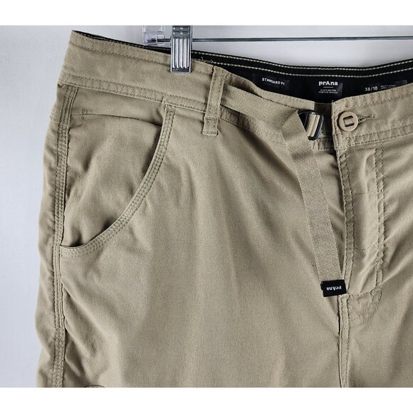 Prana Shorts Men 38x9.5 Tan Cargo Belted Stretch Zion Standard Fit Short 1969751 - Picture 2 of 9